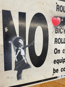After Banksy 'Girl with Ballon' Street Sign