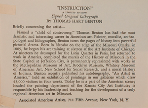 Thomas Hart Benton 'Instruction' 1940