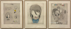 Javier Calleja 'First Look, Second Chance Always, Third Time Lucky (Hand Finished Matching Triptych)'