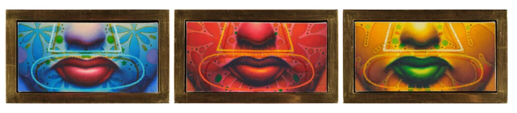 Ed Paschke 'Naco Blue, Red & Yellow' (Original Three Works)
