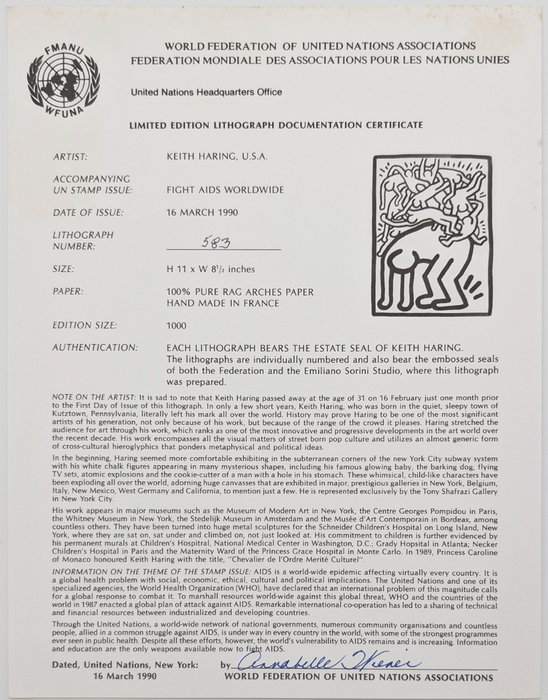 Keith Haring 'Fight AIDS Worldwide'