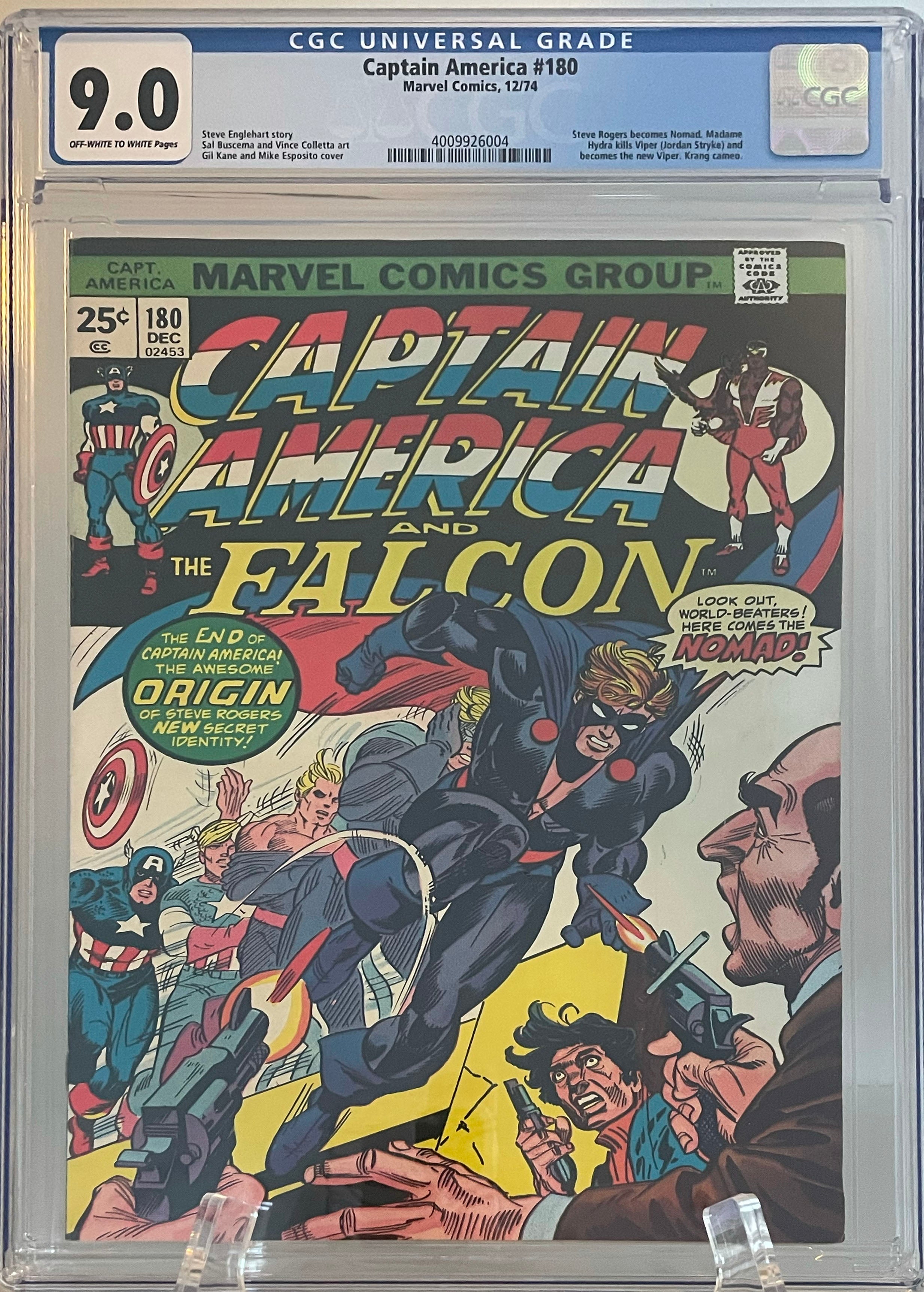 CGC 9.0 Captain America #186 - buy KEY COMIC