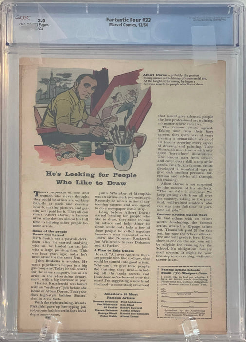 Fantastic Four #33 CGC 3.0