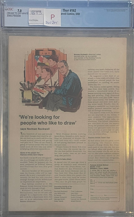 Thor #162 7.0 CGC