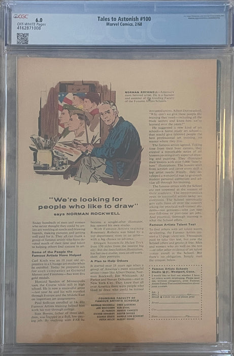 Tales To Astonish #100 6.0 CGC