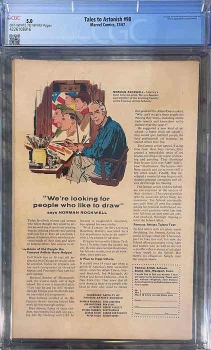 Tales to Astonish #98 CGC 5.0