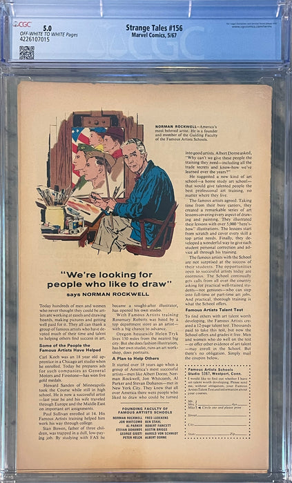 Strange Tales #156 CGC 5.0