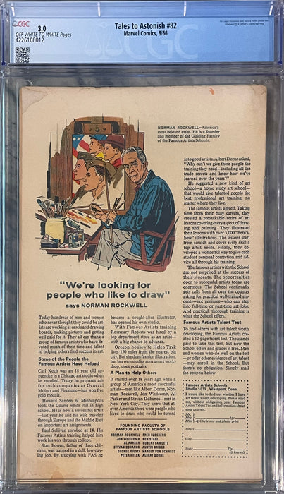 Tales to Astonish #82 CGC 3.0