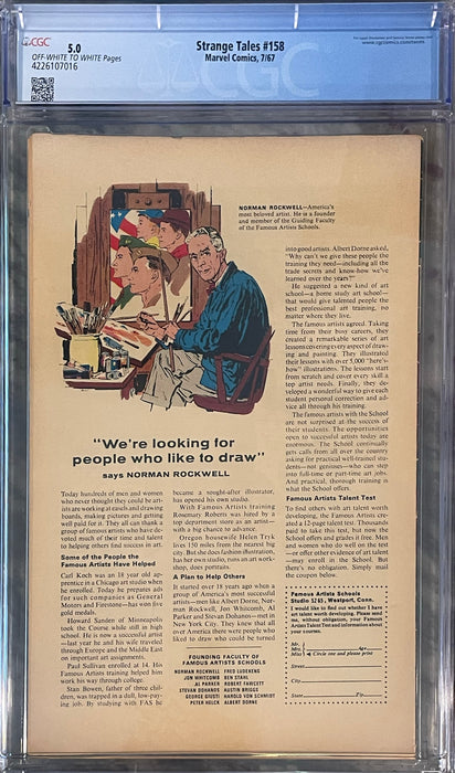 Strange Tales #158 CGC 5.0