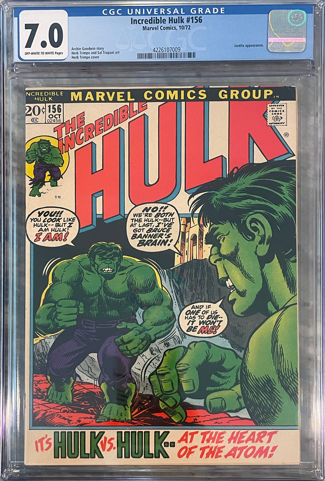 Incredible Hulk #156 CGC 7.0