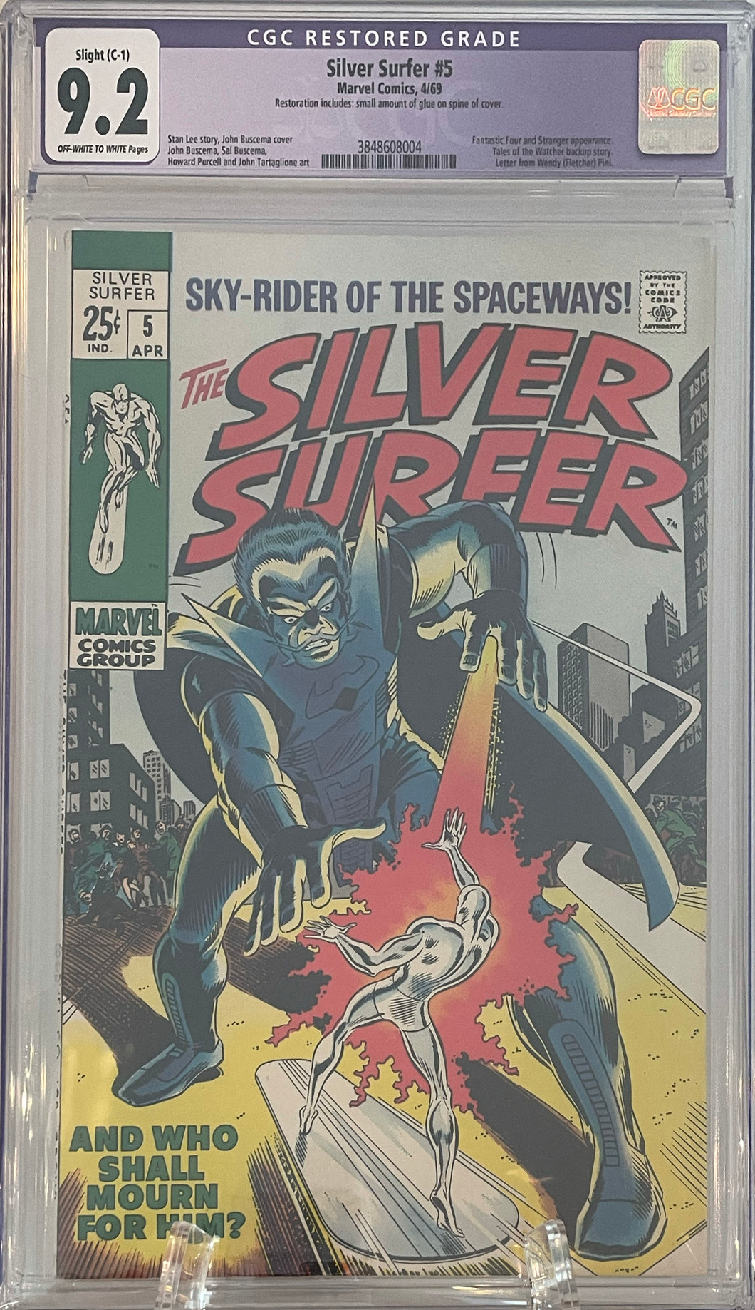The Silver Surfer #5 CGC QUALIFIED 9.2