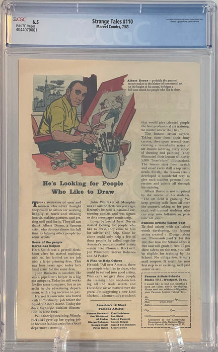 Strange Tales #110 CGC 6.5